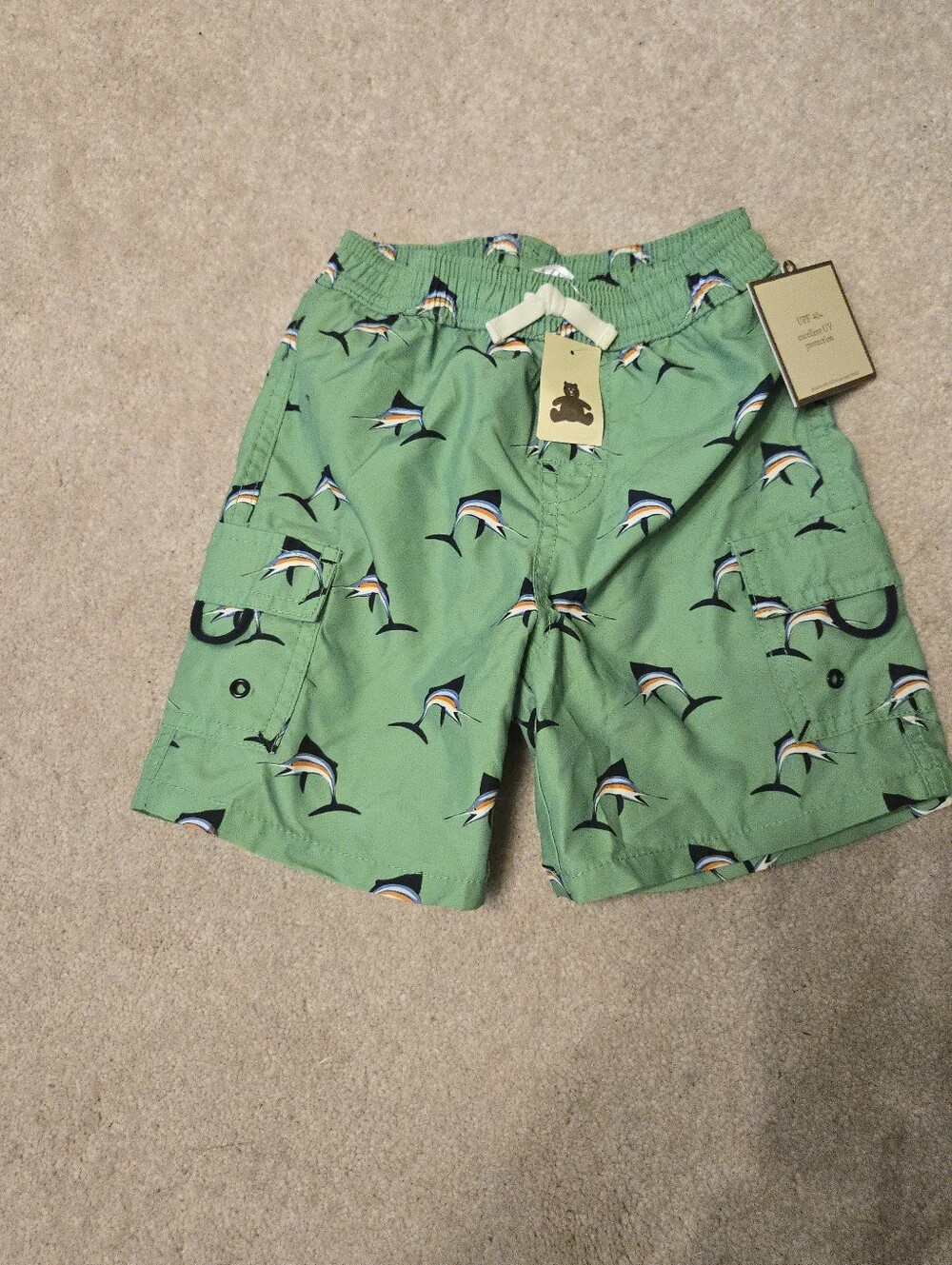 NWT Baby GAP Green Fish Swim Trunks 18-24 Months